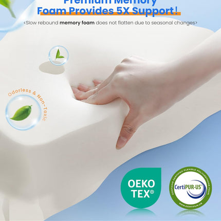 Ultra Pain Relief Cooling Pillow for Neck Support, Adjustable Cervical Pillow Cozy Sleeping, Odorless Ergonomic Contour Memory Foam Pillows, Orthopedic Bed Pillow for Side Back Stomach Sleeper