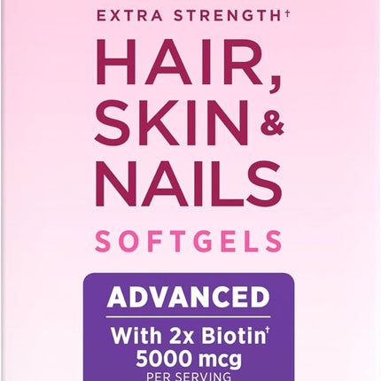 Advanced Hair, Skin & Nails, Argan-Infused Vitamin Supplement with Biotin and Hyaluronic Acid, 150 Rapid Release Softgels, 50 Total Servings