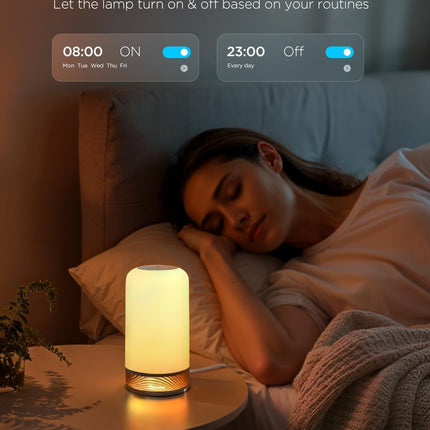 Govee RGBIC Smart Table Lamp 2, Touch Bedside Small Table Lamp (Corded) | LED Desk Lamp Compatible with Smartthings, Matter, Alexa, Nightstand Lamp for Bedroom Living Room Night Light, 64 Scene Modes