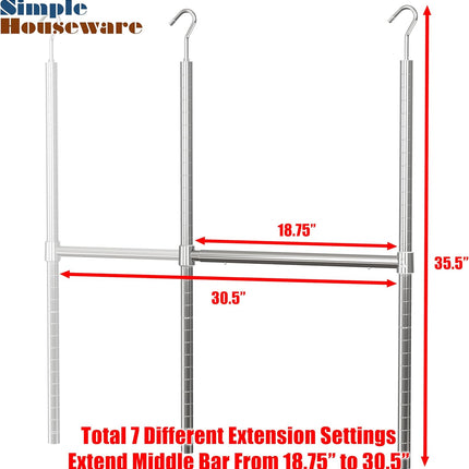 Adjustable Closet Hanging Rod, Chrome