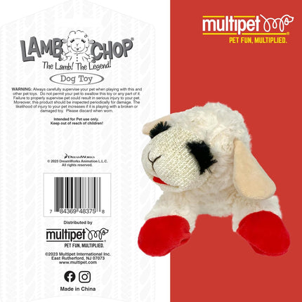 Lamb Chop Dog Plush Toy - Squeaky Toy for Small & Medium Dogs - Extra Soft Plush - Stuffed Animal for Cuddling & Playing (10", Cream, 5 Squeakers)