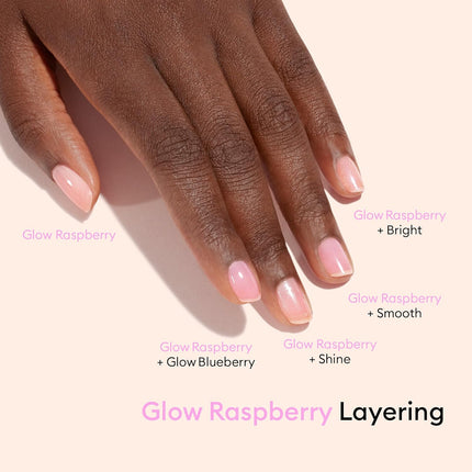 Active Glow Raspberry Nail Polish & Care - Ultra-Glowy 2 in 1 Nail Concealer & Care - Plant-Based Ingredients: Sweet Almond Oil, Raspberry - Vegan & Made in France | Bio-Sourcé Nail Polish Sweet Almond and Raspberry Nourishing & Shiny Transparent Varnish Gloss Effect Pink Varnish