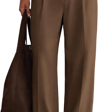 Mens Casual Dress Pants Pleated Old Money Wide Leg Baggy Pants Fall Relaxed Fit Slacks Work Trousers