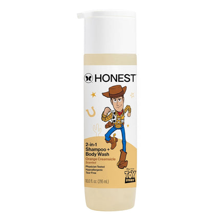 The Honest Company Cleansing 2-In-1 Shampoo + Body Wash, Gentle on Skin, Dermatologist Tested, Tear Free, Hypoallergenic, Disney and Pixar'S Toy Story, Orange Creamsicle