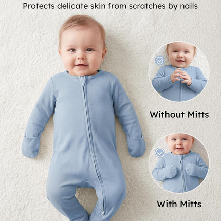 Baby Pajamas 100% Organic Cotton Baby Sleepers for Newborn 0-3 3-6 6-9 Months Boys Girl Clothes 3Pcs Footed Pjs