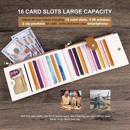 RFID Wallet Women Bifold Multi Card Wallet Case with Zipper Pocke Credit Card Holder for Women
