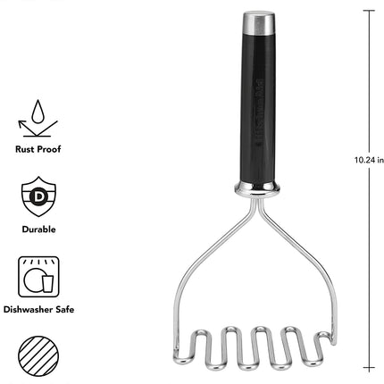 Kitchenaid Gourmet Stainless Steel Wire Masher, 10.24-Inch, Black