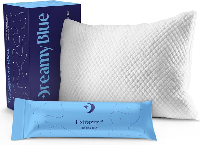 Signature Adjustable Shredded Memory Foam Pillow Queen | Certipur-Us Certified | Bamboo Rayon Cover | Side Back Stomach Sleepers | Washable | Neutral Spinal Alignment