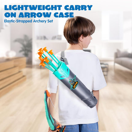 Kids Bow and Arrow Set, LED Light up Archery Toy Set with 9 Suction Cup Arrows, Target & Arrow Case, Indoor and Outdoor Hunting Play Gift Toys for Kids, Boys & Girls Ages 6-12