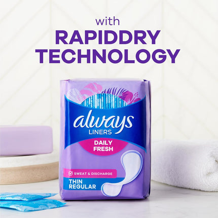 Panty Liners for Women Thin No Feel Protection Daily Liners, Regular, Unscented, 162 Count