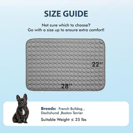 Summer Cooling Mat & Sleeping Pad- Water Absorption Top, Materials Safe, Easy Carry, EZ Clean. Keep Cooling for Pets, Kids and Adults.(Dark Grey, 28" X 22")