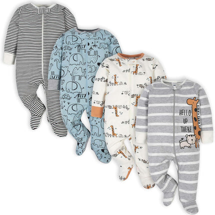 Baby-Boys 4 Pack Sleep 'N Play Footie