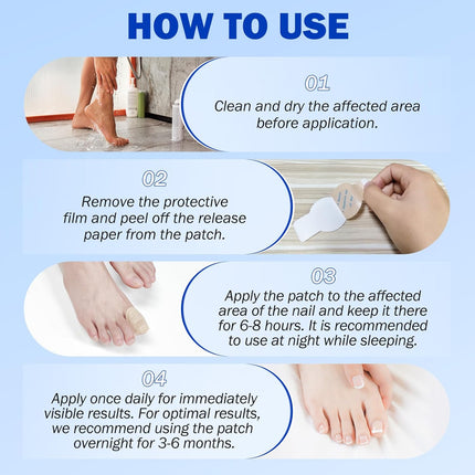 Nail Patches 21 PCS, Toenail Treatment Extra Strength 8-Hour Overnight Nail Fast Acting Repair Effortless Hydrogel Nail Care and Repair for Damaged Nails Overnight Renewal for Men and Women