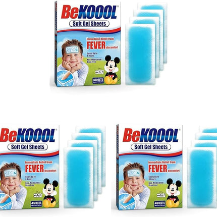 BeKOOOL Kids Cooling Gel Sheets – Non-Medicated Cooling Patches for Fever Discomfort