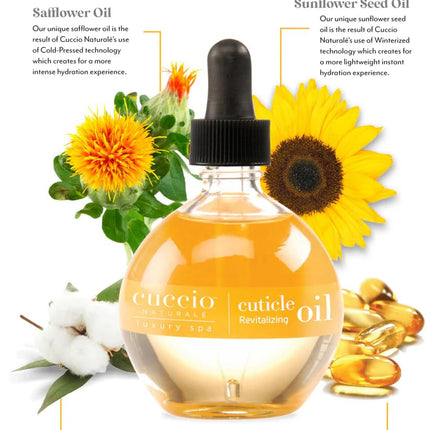 Naturale Milk & Honey Revitalizing Cuticle Oil, Lightweight Fast-Absorbing Hydrating Nail & Cuticle Conditioner, Cold-Pressed Oils + Vitamin E, 2.30 Fl Oz