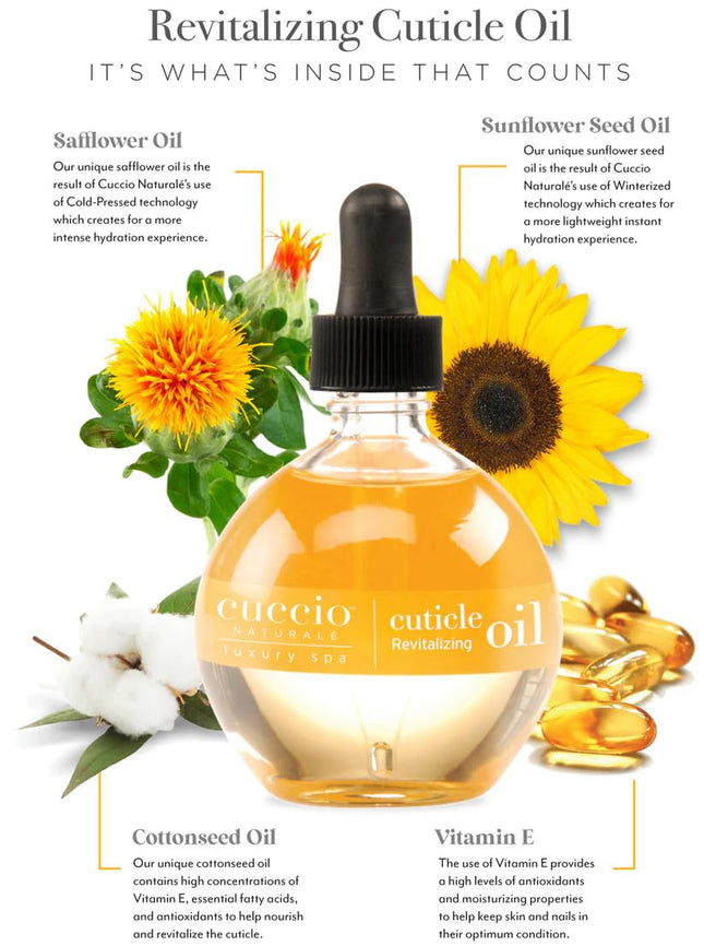 Naturale Milk & Honey Revitalizing Cuticle Oil, Lightweight Fast-Absorbing Hydrating Nail & Cuticle Conditioner, Cold-Pressed Oils + Vitamin E, 2.30 Fl Oz