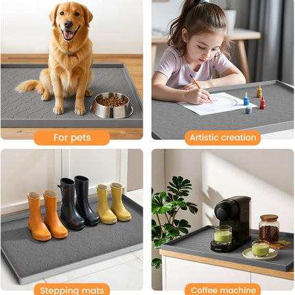 Waterproof under Sink Mat 34" X 22", Thick Silicone Mat Cabinet Protector for Kitchen and Bathroom, Shelf Liner, Home Organizer and Storage, Multipurpose Tray for Gadgets and Essentials