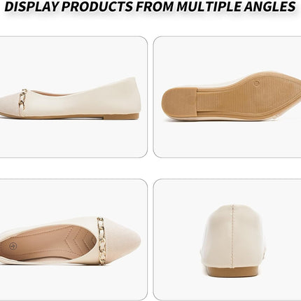 BABUDOG Women's Ballet Flats – Crimped Faux Suede Pointed-Toe Dress Shoes