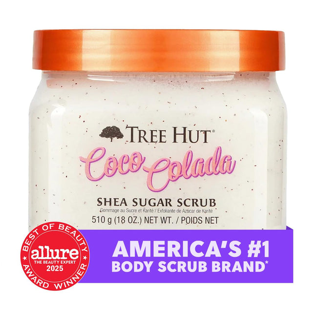 Coco Colada Body Scrub, Exfoliating & Hydrating Sugar Scrub with Shea Butter & Essential Oils, Smooth Skin, Body Exfoliator for All Skin Types, Self Care Gifts for Women, Vegan, 18 Oz