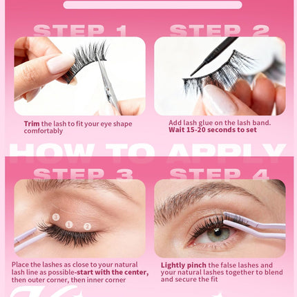 False Eyelashes Bunny Lashes Strips Spiky Eyelashes Natural Look Faux Mink Lashes C Curl 15Mm Wispy Manga Lashes Clear Band Soft Strip Eyelashes Pack for Goth Makeup, 14 Pairs