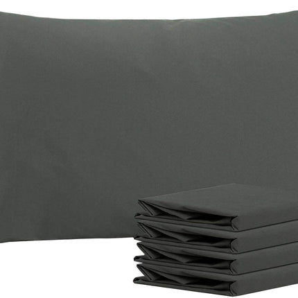 NTBAY Queen Microfiber Pillowcases Set of 4 – Soft Brushed Microfiber Pillow Covers with Envelope Closure, Wrinkle & Fade Resistant Bedding, Dark Grey, 20 x 30 Inches