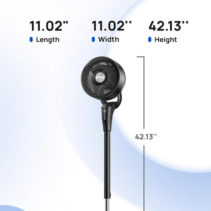 DREO Oscillating Standing Fan – Adjustable Pedestal Air Circulator with Remote Control