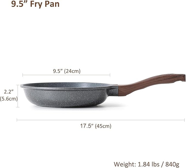 Nonstick Frying Pan Skillet, Swiss Granite Coating Omelette Pan, Healthy Stone Cookware Chef'S Pan, PFOA Free (9.5 Inch)