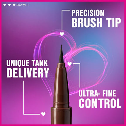 wet n wild Mega Last Breakup Proof Liquid Eyeliner – Waterproof Brown Eyeliner with Ultra-Fine Brush Tip, 16-Hour Long-Lasting Wear, Vegan & Cruelty-Free Makeup