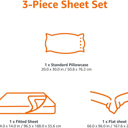 Kids Twin Microfiber Sheet Set – 3-Piece Soft Breathable Bedding with Fitted Sheet, Easy-Wash Animal Print Dinosaur Bed Sheets for Boys & Girls