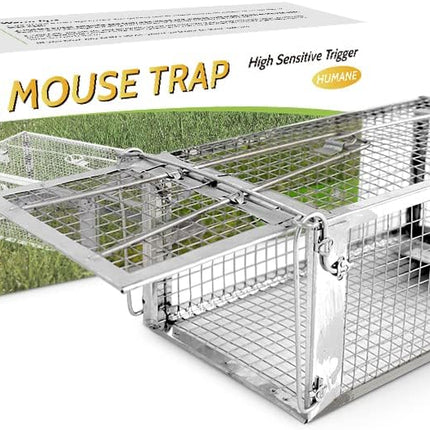 Kensizer Humane Live Animal Cage Trap – Medium, 12 x 6.5 x 5 Inches