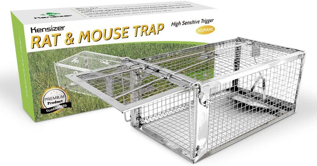 Humane Live Animal Cage Trap for Rats, Mice, Chipmunks, Voles & Small Rodents, Catch & Release Trap, Medium 12 x 6.5 x 5 In
