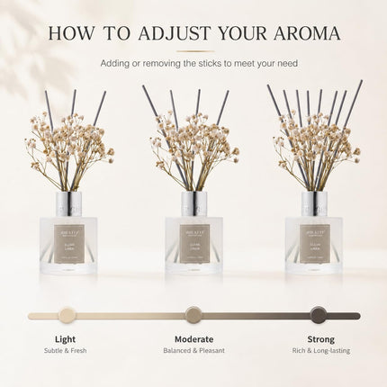 Airkeep Reed Diffuser Set – Clean Linen with Real Flowers & Reed Sticks, 3.38 fl oz (100 mL), 1-Pack