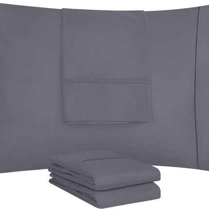 Utopia Bedding Queen Pillow Cases – 4-Pack Soft Brushed Microfiber Pillow Covers with Envelope Closure, Fade & Shrink Resistant, Queen Size 20 x 30 Inches, Grey