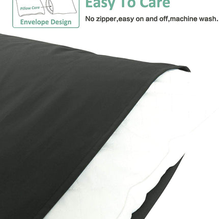 NTBAY Queen Microfiber Pillowcases Set of 4 – Soft Brushed Microfiber Pillow Covers with Envelope Closure, Wrinkle & Fade Resistant Bedding, Dark Grey, 20 x 30 Inches