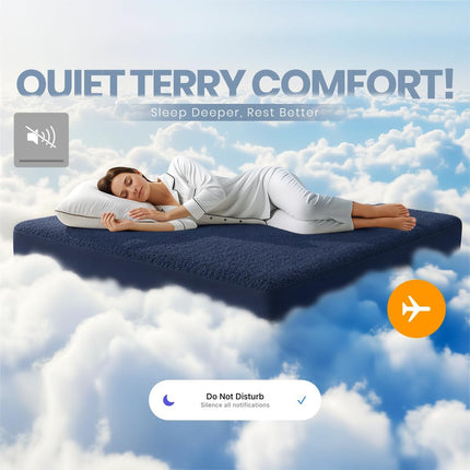 Twin Size Mattress Protector, Waterproof 200 GSM Terry Mattress Cover, Soft Breathable Fitted Bed Protector with Stretchable Deep Pocket Up to 15 Inches, Premium Mattress Pad Cover, Navy Blue