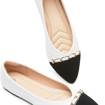 BABUDOG Women's Ballet Flats – Crimped Faux Suede Pointed-Toe Dress Shoes