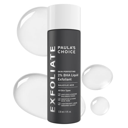 Paula’s Choice Skin Perfecting 2% BHA Liquid Exfoliant – Salicylic Acid Face Exfoliator for Clogged Pores, Blackheads & Fine Lines, Fragrance-Free Facial Treatment