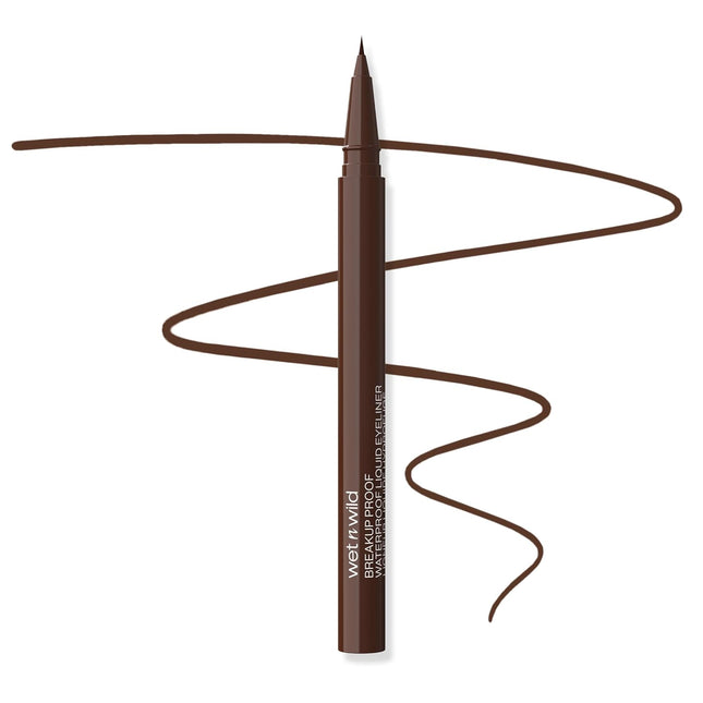 wet n wild Mega Last Breakup Proof Liquid Eyeliner – Waterproof Brown Eyeliner with Ultra-Fine Brush Tip, 16-Hour Long-Lasting Wear, Vegan & Cruelty-Free Makeup