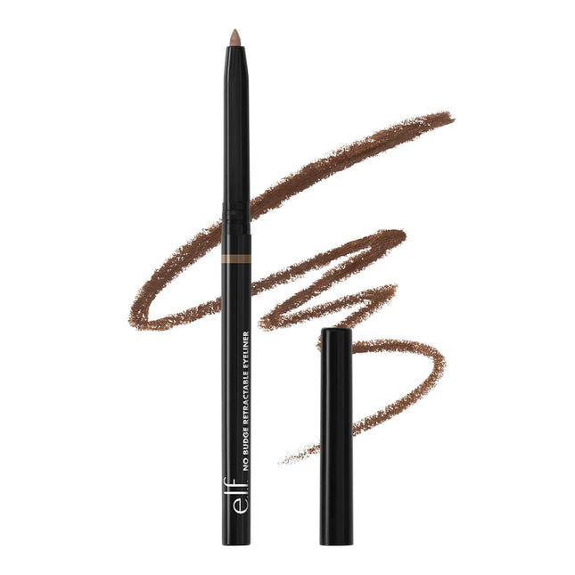 e.l.f. No Budge Retractable Eyeliner – Creamy Ultra-Pigmented Waterproof Eyeliner Pencil for Bold Defined Eyes, Long-Lasting, Vegan & Cruelty-Free, Coffee