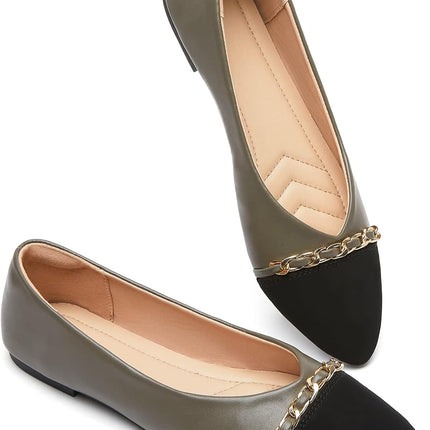 BABUDOG Women's Ballet Flats – Crimped Faux Suede Pointed-Toe Dress Shoes