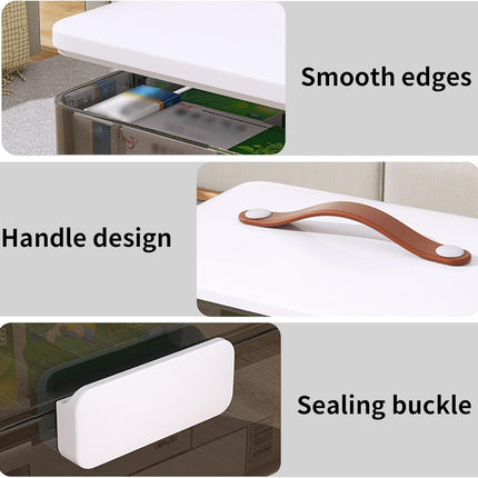 3-Tier Medicine Organizer, Portable Medicine Storage Box with Leather Handle, Empty First Aid Kit for Home