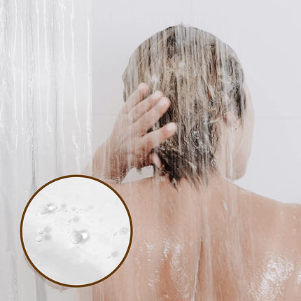 Plastic Shower Liner Clear - Premium PEVA Shower Curtain Liner with Rustproof Grommets and 3 Magnets, Waterproof Cute Lightweight Standard Size Bathroom Curtains - Clear