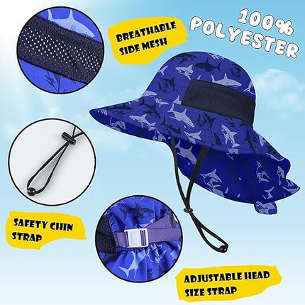 Baby UPF 50+ Sun Hat – Adjustable Wide-Brim Bucket Hat with Neck Flap, 0-6 Months