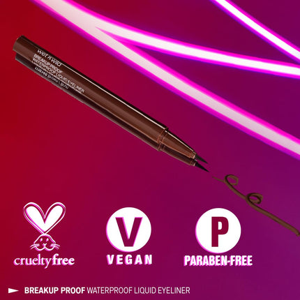 wet n wild Mega Last Breakup Proof Liquid Eyeliner – Waterproof Brown Eyeliner with Ultra-Fine Brush Tip, 16-Hour Long-Lasting Wear, Vegan & Cruelty-Free Makeup