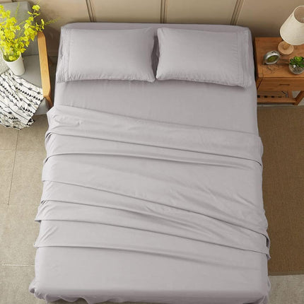 SONORO KATE 1800 Series Full Bed Sheet Set – 4-Piece Super Soft Microfiber Bedding with 16-Inch Deep Pockets, Wrinkle Resistant, Hypoallergenic Luxury Sheets, Grey
