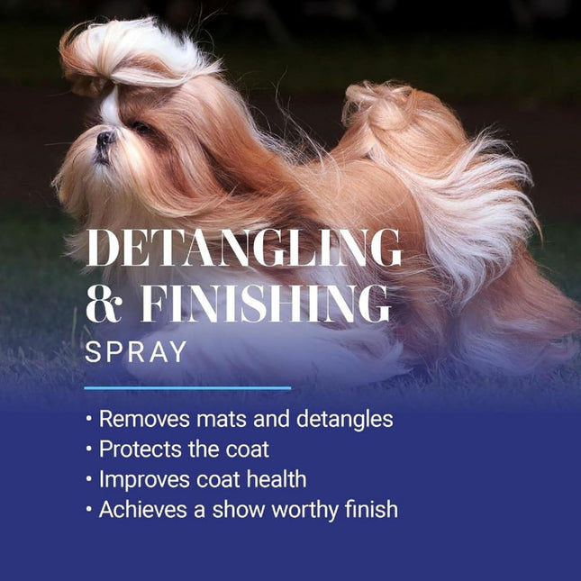 Ice on Ice Detangler and Finishing Dog Spray, Groom like a Professional, Ready to Use, Helps Brush/Comb Glide through Coat, Conditions, No Residue, All Coat Types, Made in USA, 16 Oz