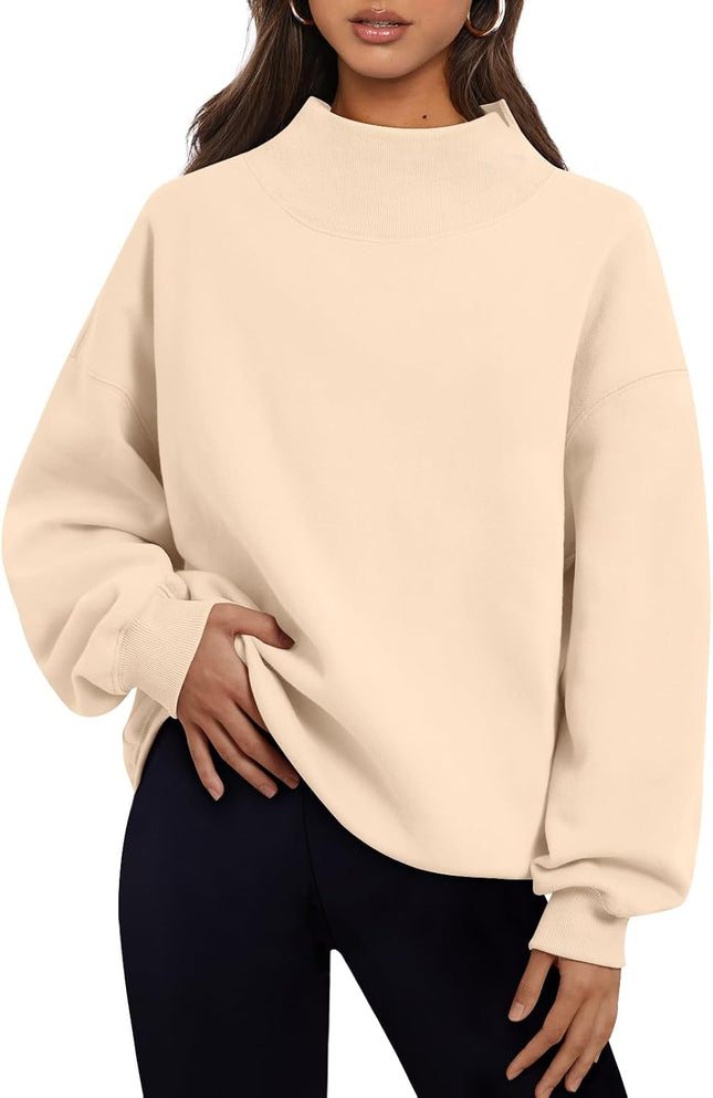 Womens Oversized Sweatshirts Mock Neck Pullover Long Sleeve Tops Fall Fashion Outfits 2026 Clothes