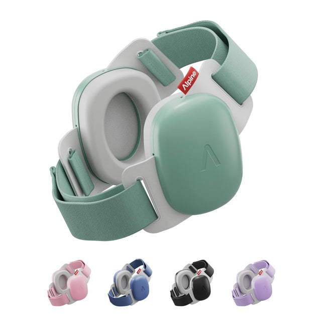 Alpine Muffy Baby Comfort - Protects Hearing for Babies and Toddlers - CE & ANSI Certified - Headband for Safe Fit & Comfort - Adjustable for Ages 3-48 Months - 24Db Sound Reduction, Green