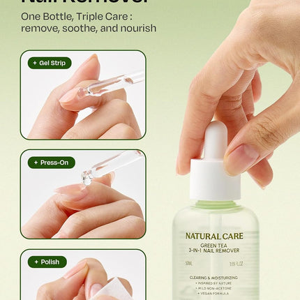 Nail Recovery Duo - Restore & Strengthen Brittle Nails - Includes Natural Glow Milk Syrup Nail Strengthener 15Ml (Coconut) & Green Tea 3-In-1 Remover 50Ml for Healthy, Shiny Nails
