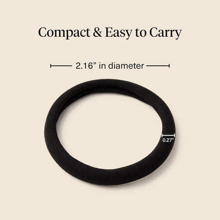 Kitsch Nylon Hair Ties No Damage - Stretchable Hair Bands for Strong All-Day Hold, Ponytail Holders | Hair Accessories for Girls | Ideal Gifts for Women - Black, 12 Pcs